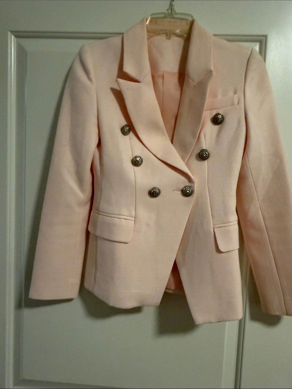 Zara Pale Pink Double-Breasted Blazer Jacket